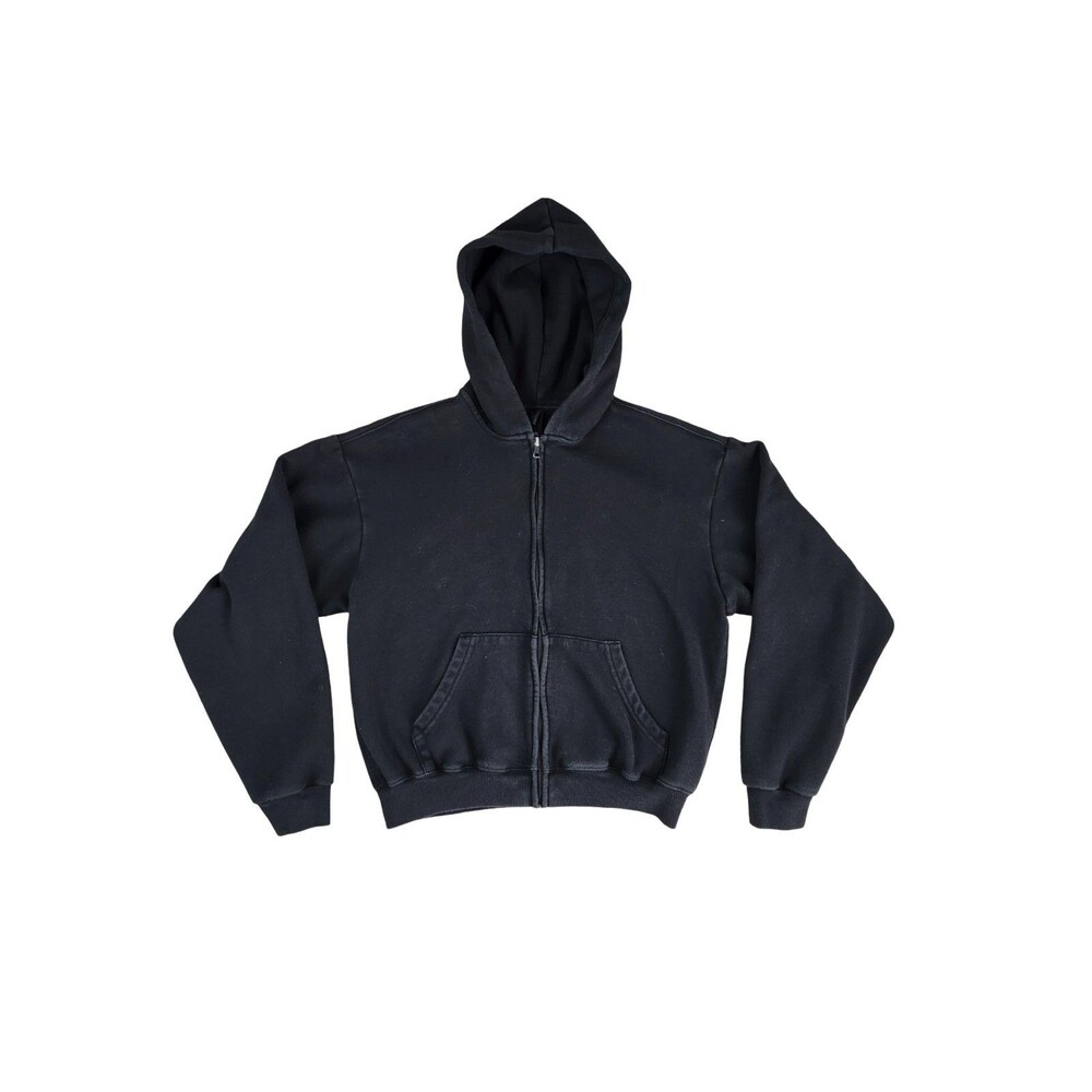 Skims Cotton Fleece Classic Zip Up Hoodie Jacket Onyx Black Women's Small - Picture 2 of 10